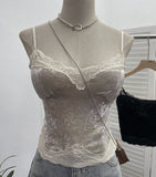 Set Up The Coat Series Velvet Lace Lace Sling With Chest Pad Wear Vest Top 9186 HZ1208