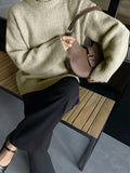 Loose Lazy Wind Wool Sweater Woman 2025 Dress Bag Loose Knitted Shirt Long-Sleeved Top HZ1208