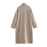 Autumn New Loose Double Buckle Dress Fashion Coat 3046701 HZ1208