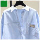 Cotton Long-Sleeved Shirt Women 2025 Spring And Autumn New Fashion Loose Version Of Temperament With A Solid Color Open Shirt Shirt Women's Coat HZ1208