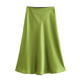 Spring 2025 New Tight Waist Simple Set Solid Color Lirt Solid Color Half Body Skirt HZ1208