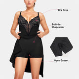 Sexy Sling Lace Dress Black Dress With Built-In Body Shaping HZ1208