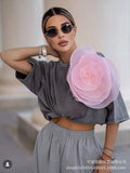 2025 Summer New Hot Water Washing Wax Dye Faded Short-Sleeved Street Style To Make Old Cotton T-Shirt Girl HZ1208