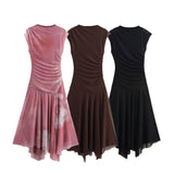 Spring New Sleeveless Fan Flute Dress 5039311 HZ1208