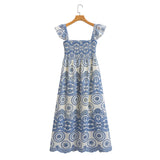 2025 Multi-Color Embroidered Flying Sleeve Dress 23002 HZ1208