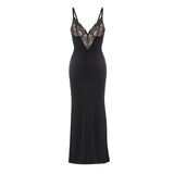 Sexy Sling Lace Dress Black Dress With Built-In Body Shaping HZ1208