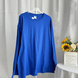 Spring 2025 New Hot Pure Color Long-Sleeved T-Shirt Women Loose Cotton Collar Base Top HZ1208