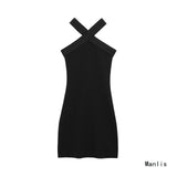 Z Women's Elastic Hanging Neckless Short Dress Women 5584183 HZ1208