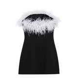 Women's New One-Word Collar Elastic Sexy Hot Babes Dress HZ1208