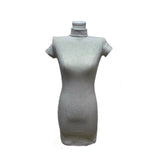 Spice Girls Black Half-High Collar Short-Sleeved Dress Female New High-Grade Thai Thin Temperament A Word-Pack Hip Skirt HZ1208