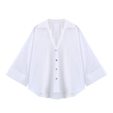 Z2025 New Fashion Women's Wide-Sleeved Silk Silk Dress Silk Women's Long-Sleeved Shirt Tide 2246902 HZ1208