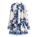 Spring New Waist Tie Positioning Temperament Long-Sleeved Dress 1265601 HZ1208