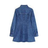 2025 New Dress Dress Women Decor Long Sleeves To Thin Casual Denim Design Sense 8197083 HZ1208
