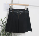 Spring And Summer Women's Retro Modern Hit Color Clear Line Pressure Skirt Anti-Light Short Skirt With Belt 8299 HZ1208