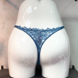 Sexy Diamond Metal Chain Lady T-Shirt Trousers Thin Perspective Lace T Pants Thin Cotton Crotch Trousers HZ1208