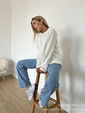 Spring And Autumn 2025 New Solid Color Long-Sleeved T-Shirt Women's Loose Basic Casual Pure Cotton T-Shirt 3317B HZ1208