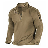 Spring And Autumn 2025 Men's T-Shirt Outdoor Zipper Pocket Long-Sleeved Jacket HZ1208