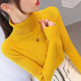 High-Necked Sweater Women's Autumn And Winter Set-Up Bottom Shirt 2025 New Fashion Knitting Top HZ1208