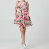 Spring 2025 Women's Dress Sexy Temperament Print V-Neck Sling Elegant Open-Fork Dress HZ1208