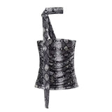 Spring 2025 New Women's Animal Print Pattern Net Tector-Smeared Tsets Half Dress HZ1208