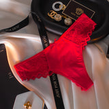 Relay Empty Trousers V Flash Diamond Buckle Lace Side Trousers Without Trace Ice Splicing Lace Lady T-Tants HZ1208