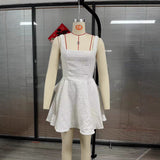 Sexy Women's New Sexy U-Neck Bow Bright A-Skirt HZ1208