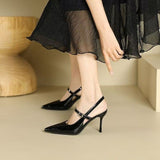 French Wine Red High-Heeled Sandals Women 2025 Summer New Bun Head Buckle Fine Temperament Single Shoe With Skirt HZ1208