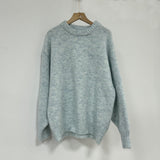 Loose Lazy Wind Wool Sweater Woman 2025 Dress Bag Loose Knitted Shirt Long-Sleeved Top HZ1208
