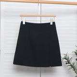 High-Waisted Open Forked-But Hip Anti-Walking A-Word Short Skirt Woman 2025 Suit Fabric Thin A-Dress Skirt 8871 HZ1208