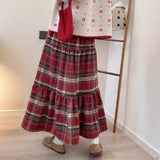 Korean Version Of The Retro Grinding Blue Plaid Long-Sleeved Shirt Women 2025 Spring And Autumn New Loose Lazy Wind Outside The Top HZ1208