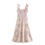 2025 Women's Printed Breast Slinged Sling Dress 2914 HZ1208