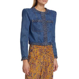 25 New Personality Knitted Delicate Personality Cushioned Shoulder Suit Denim Jacket Short Coat Female 1683 HZ1208