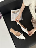 Autumn 2025 New Bag Head Half Slippers French Fairy Style Mary Jane Shoes Dress Low Heel Bow HZ1208