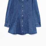 2025 New Dress Dress Women Decor Long Sleeves To Thin Casual Denim Design Sense 8197083 HZ1208