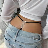 New Heart-Shaped Metal Chain Sexy Lace Thong Lady Bow Ribbon T Trousers T-T-T-T-T-T-T-T-T-T-T-T-T-T-T-T-T-T-T HZ1208