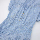 Summer New Hollow Embroidered Shirt Long Dress 7946528 HZ1208