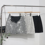 Slide Dress Skirt Girl Babes A Small Silver Shiny Light Short Skirt 8258 HZ1208
