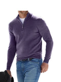 2025 New Winter Long Sleeve V-Neck De-Yvet Zipper Men's Casual Polo Shirt HZ1208