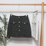 Small Scented Coarse Flowers, The Short Skirt 2025 Autumn And Winter Korean Version Of The Small Man A-Word Bag Hip Lattice Half-Dress 8891 HZ1208