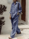Autumn 2025 New Women's Long-Sleeved Shirt Loose Pants Two Sets HZ1208
