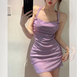 Summer Pocket Ass Temperament Sweet And Spicy Dress Bling Shiny Back Strap Straps To The Skirt Of Women HZ1208