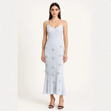 Sexy Women's New Sleeveless Dress Three-Dimensional Heavy Industry Knitted Back Strap HZ1208