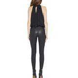 2025 New Design Sleeveless Chiffon Beauty Shoulder French Hanging Neck Vest Women's Top HZ1208