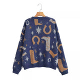 2025 Women's New Round-Neck Long-Sleeved Silk Knitted Sweater 221279 HZ1208