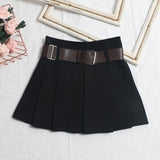Real Shooting With Belt 100-Fold Skirt 2025 Summer Korean Version Of Small Short Skirt High-Waisted A Word Umbrella Skirt 8282 HZ1208