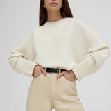 Hot Sales Of Solid Color Round-Neck Sweater Women 2025 Burst Soft Knitted Top HZ1208