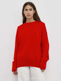 Hot Sales Of Solid Color Round-Neck Sweater Women 2025 Burst Soft Knitted Top HZ1208