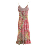 Spring New Patchwork Printing Tie Sling Dress 3293246 HZ1208