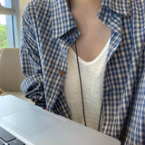 Korean Plaid Shirt Women 2025 Spring And Autumn New Loose Lazy Trinkets Coat HZ1208