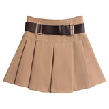 Real Shooting With Belt 100-Fold Skirt 2025 Summer Korean Version Of Small Short Skirt High-Waisted A Word Umbrella Skirt 8282 HZ1208